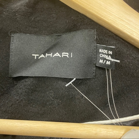 Tahari Marla Belted Wrap Coat black warm cozy chic - Picture 9 of 9